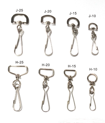 Swivel J Hook Lanyard Accessories Aluminum / Copper Material For Dog Clips supplier