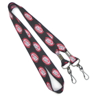 Best Customizable Red Dye Sublimation Lanyards With Half Metal / Plastic Buckle for sale