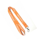 China Both Sides Woven Logo Promotional Cell Phone Lanyard Neck Strap With Polyester Material distributor