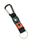 Best Short Lanyard Black Carabiner Key Chain With PVC Bear Compass 20 x 160 mm for sale