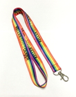 China Simple Colorful Rainbow Dye Sublimation Lanyards With Metal Hook 900 * 20mm distributor