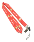 Best Colorful Logo Custom Flat Polyester Lanyard With Phone String / Metal Clip for sale