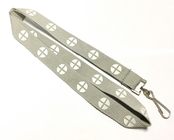 Best Simple Flat Polyester Lanyard Grey One Sided Color Printing J Hook for Activity for sale