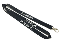 China Metal Hook Black Print Custom Polyester Lanyards For Business Activity Event distributor