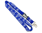 Best White Print Custom Polyester Lanyards One Side Safety Buckle Metal Hook Key Ring for sale