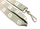 Simple Flat Polyester Lanyard Grey One Sided Color Printing J Hook for Activity supplier