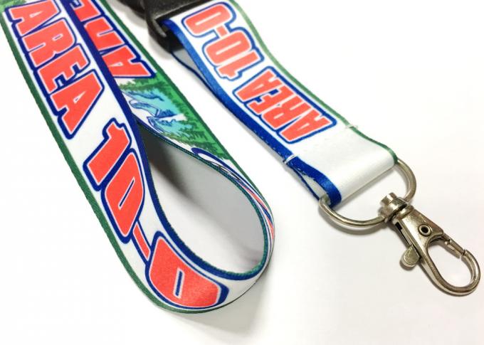 Colorful Dye Sublimation Lanyards Metal Hook Plastic Safety Buckle for Sport Activity