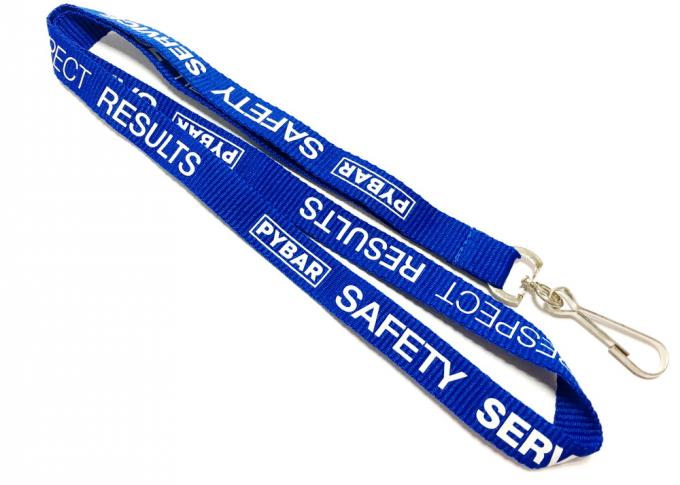 Company Business Custom Polyester Lanyards With Safety Service Logo , J Hook Attachment