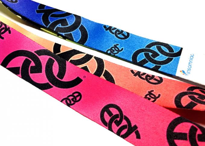 CMYK Color Mixed Silk Screen Lanyards , Full Color Lanyards With Nice Looking Pattern