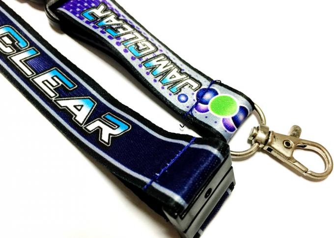 Heat Transferred Screen Printed Lanyards Purple Grounding For Sports Competition Event