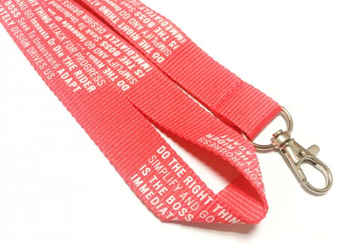 Red Background Clear Custom Polyester Lanyards Mini Characters Logo Printing Delicate