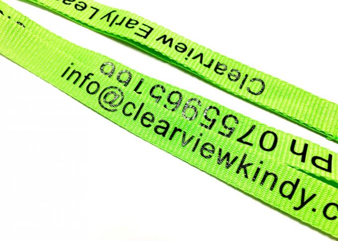 Key Ring Customized Polyester Lanyards With Logo Printing / Heat Tranfer Printig