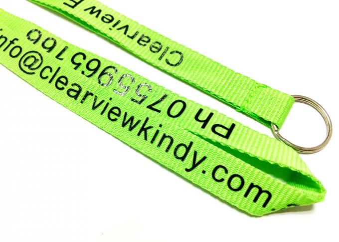 Key Ring Customized Polyester Lanyards With Logo Printing / Heat Tranfer Printig