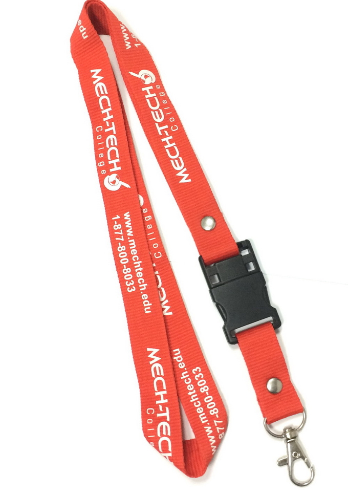 Office Promtional Polyester Custom Id Lanyards , White Logo Id Card Holder Neck Strap