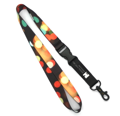 Best Dye Sublimation Full Color Lanyards Black Nickel Plating 800 + 100 x 20 mm for sale