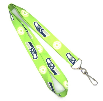 Best Green Sports Polyester Neck Strap Lanyard Free Artwork Under Customer Logo for sale