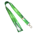 China Green Dye Sublimation Lanyards Keychain Necklace Strap With Metal Spring Hook distributor