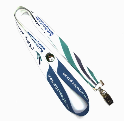 China Metal Clip Staff Nylon Dye Sublimated Lanyards ID Card Holder Neck Strap distributor