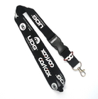 China Durable Customizable Plain Black Lanyards Polyester With PVC Badge Attachment distributor