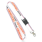 Best Print Colorful Logo Custom Polyester Lanyards 2 Colors 1 Side With Metal Hook