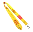 China Yellow Name Badge Woven Lanyards , Key Chains Neck Strap Fast Delievely distributor