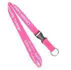 China Cute Branded Identification Woven Pink Lanyards For Business Conference distributor