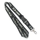 China 1 Color Cool Gray Custom Woven Lanyards 3C With Egg Hook / Plastic Buckle distributor