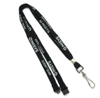 Ribbon Trade Show Staff Reflective Lanyards , Durable Plain Black Lanyards for sale