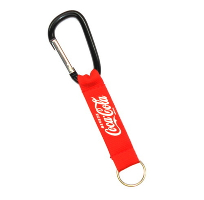 China Metal Ring Carabiner Key Chain , Black Carabiner Keychain 60MM +  32  MM Dia distributor