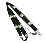 Best Detachable Ribbon Cell Phone Plain Black Lanyards With Silk Screen Print Logo for sale