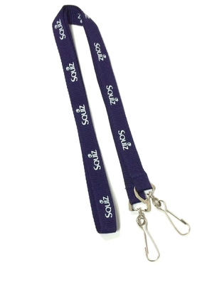 China Silk Screen Print Cell Phone Custom Polyester Lanyard  With 2 Egg Hook distributor