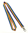 China Metal Hook Colorful Rainbow Custom Polyester Lanyards Cute School Party Business distributor
