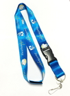 China Colorful Shiny Flat Nylon Personalised Neck Strap With Velcro / Safety Buckle distributor