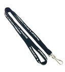 Best Cool Black Tubular Lanyard With J Hook Print White Logo Activity Event for sale