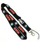 Best Flat Custom Polyester Lanyards BMW Brand Plastic Safety Buckle Metal Hook for sale