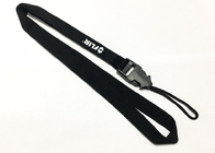 Best Cool Custom Polyester Lanyards Simple Black Plastic Buckle String Name Badge Lanyard for sale