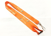 Best Polyester Orange Color Dye Sublimation Lanyards For Hiking / Running Competition for sale