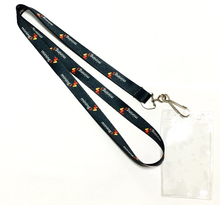 China Dye Sublimation Heat Transfer Lanyards Full Color Brand Name Soft Plastic Card Holder distributor