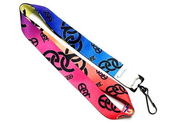 China CMYK Color Mixed Silk Screen Lanyards , Full Color Lanyards With Nice Looking Pattern distributor