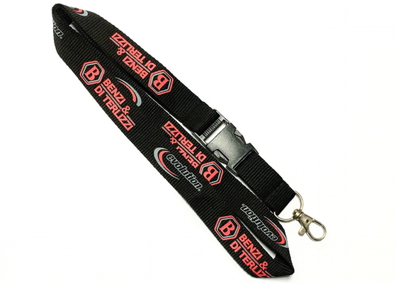 China Free Sample Custom Polyester Lanyards Safety Buckle Metal Hook , Flat polyester lanyard Type distributor