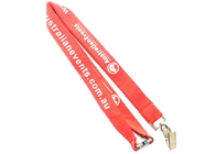 China Customized Polyester Id Card Lanyards With Bulldog Clips / Plastic Buckles distributor