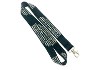 Black Cool Custom Polyester Lanyards Heat Tranfer Printing For Office for sale