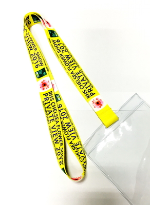 Yellow Flower Printed Fashionable Dye Sublimation Lanyards Pretty Colorful supplier