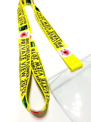 Yellow Flower Printed Fashionable Dye Sublimation Lanyards Pretty Colorful supplier