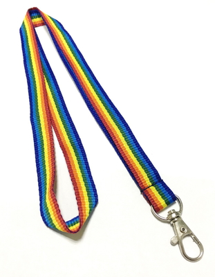 Metal Hook Colorful Rainbow Custom Polyester Lanyards Cute School Party Business supplier