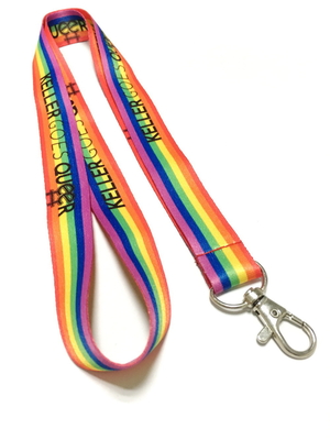 Simple Colorful Rainbow Dye Sublimation Lanyards With Metal Hook 900 * 20mm supplier