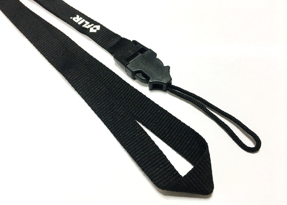 Cool Custom Polyester Lanyards Simple Black Plastic Buckle String Name Badge Lanyard supplier