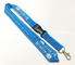 cheap  Polyester Blue Reflective Personalised Lanyards White Logo Safety Buckle Metal Hook