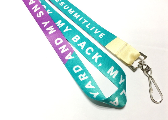 Dye Sublimation Heat Transfer Lanyards CMYK Color J Hook For Party / Concert supplier