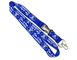 White Print Custom Polyester Lanyards One Side Safety Buckle Metal Hook Key Ring supplier